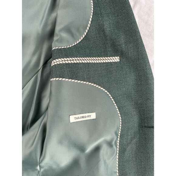 Jos. A Bank Sports Coat/Blazer 42 Long Silk/Wool Blend Dark Green Tailored Fit - Picture 11 of 11